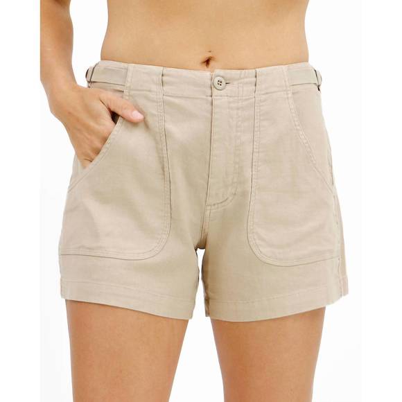 NEW GRACE AND LACE twill linen shorts in khaki - Picture 1 of 3